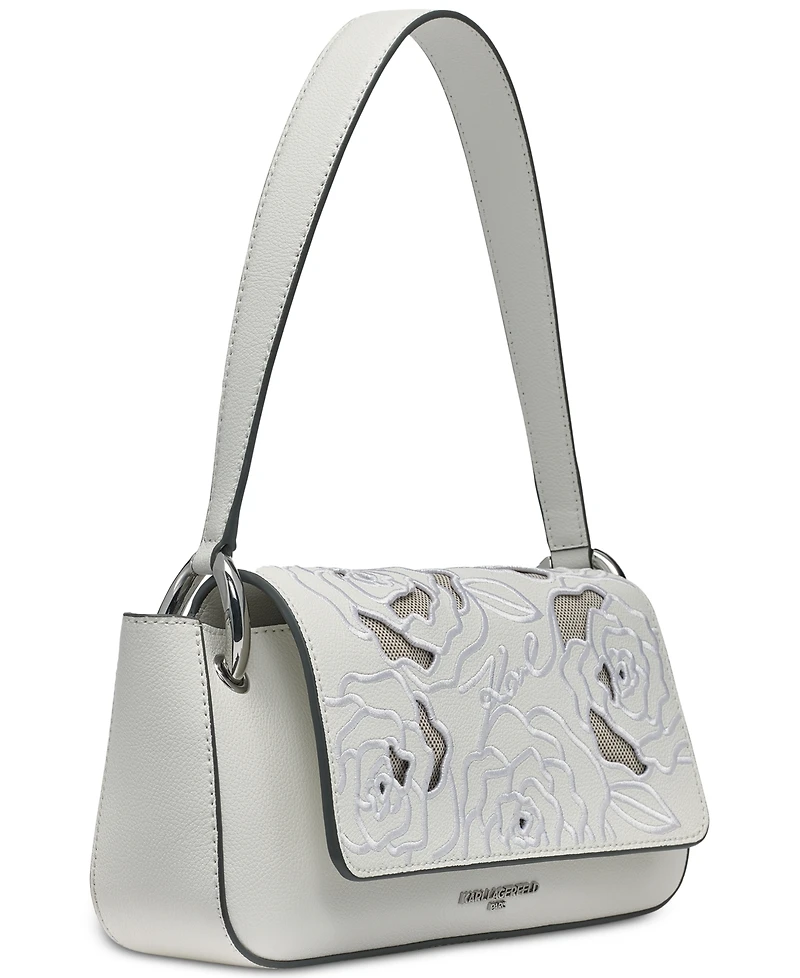 Karl Lagerfeld Paris Monet Embroidered Leather Shoulder