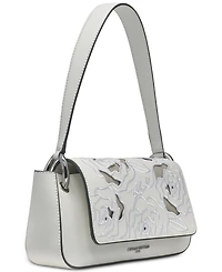 Karl Lagerfeld Paris Monet Embroidered Leather Shoulder