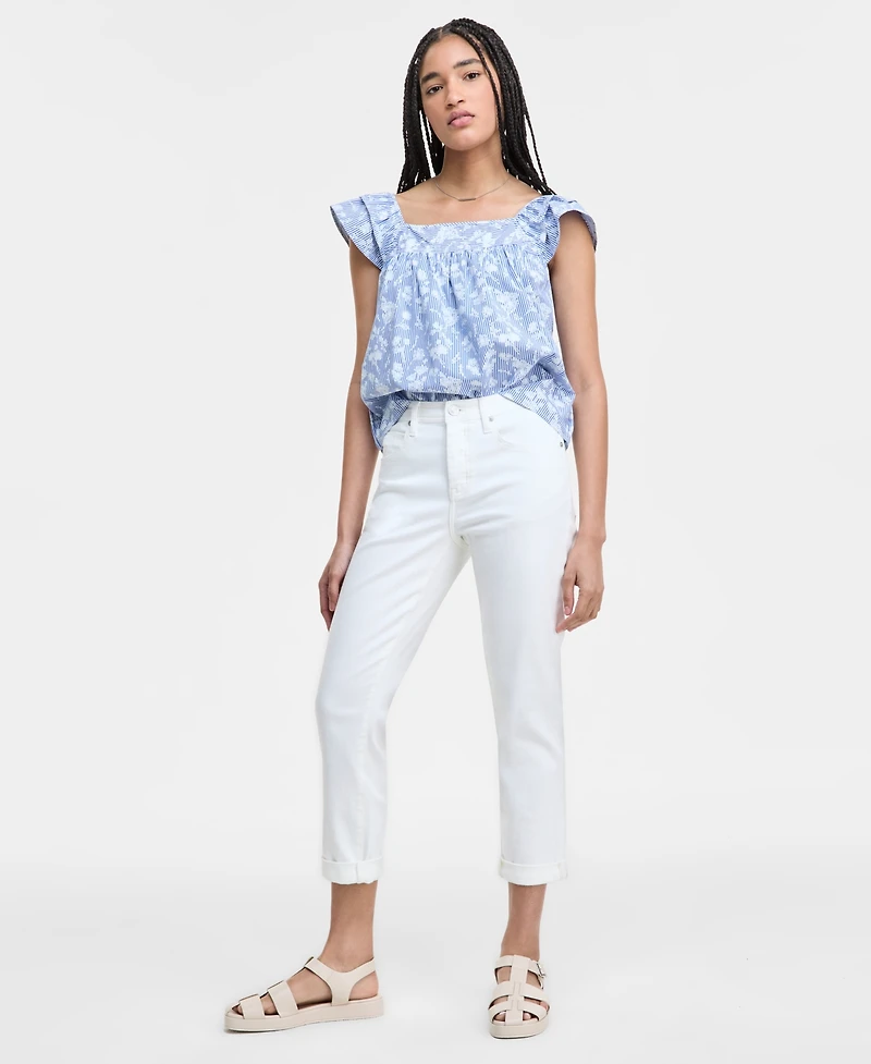 Liverpool Los Angeles Women's Rolled-Cuff Keeper Boyfriend Cropped Jeans
