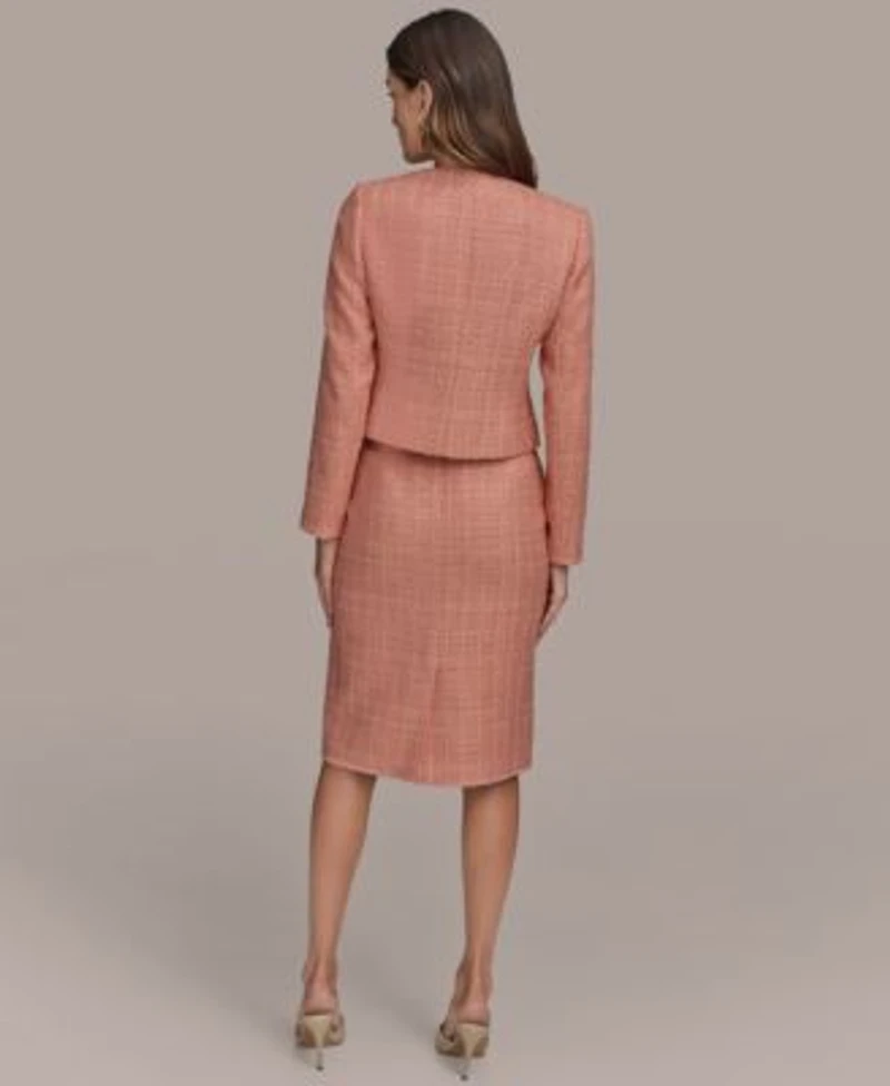 Donna Karan New York Womens Tweed Jacket Pencil Skirt