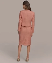 Donna Karan New York Womens Tweed Jacket Pencil Skirt