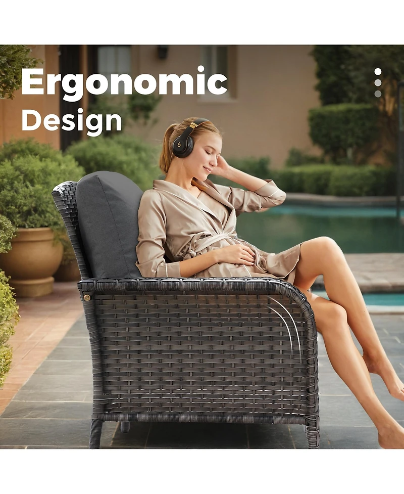 Xizzi 4 Pieces Patio Fruniture Set,Outdoor Wicker Sofa with Outdoor Chairs,Coffee Table,High Back Loveseat Thickened Cushion