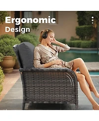 Xizzi 4 Pieces Patio Fruniture Set,Outdoor Wicker Sofa with Outdoor Chairs,Coffee Table,High Back Loveseat Thickened Cushion