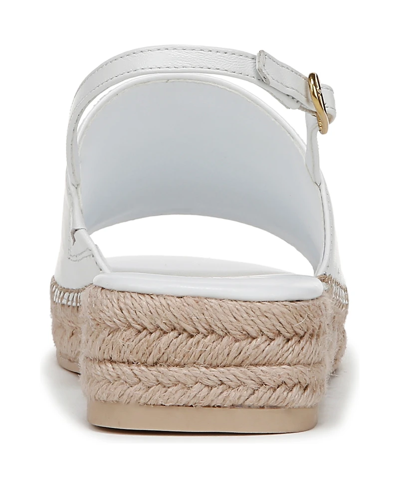 Franco Sarto Women's Rune Open Round Toe Slingback Espadrille Sandals