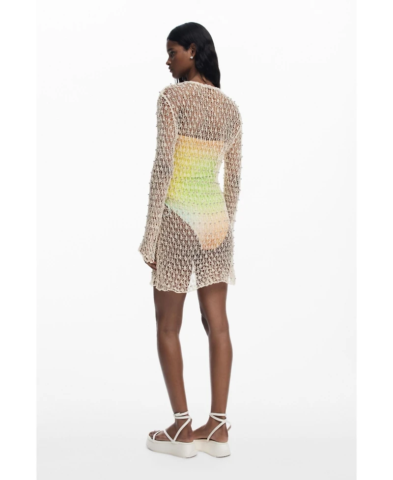 Desigual Women's Beaded crochet dress
