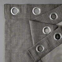 Half Price Drapes Grommet Textured Faux Linen Room Darkening Curtain