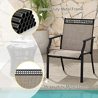 Gymax Patio Dining Chairs Set of 4 All Weather Outdoor Chairs w/ High Back & Armrests