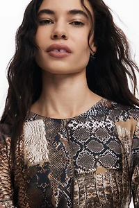 Desigual Women's Flowy animal print dress