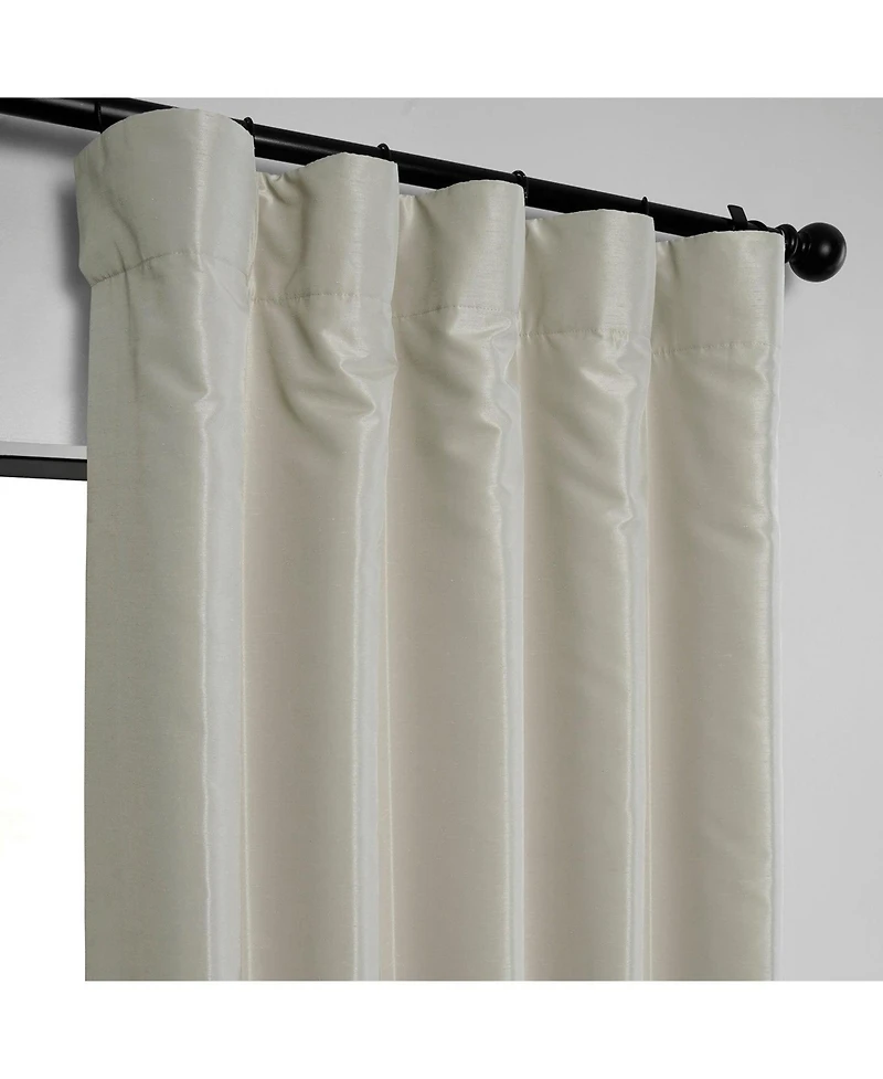 Half Price Drapes Mist Grey Vintage Textured Faux Dupioni Silk Blackout Curtain
