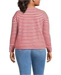 Lands' End Plus Long Sleeve Mariner Jersey Crewneck Tee