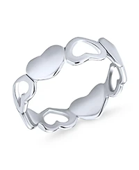 Bling Jewelry Silver Ring: Bff Friendship Open Heart Eternity Band Promise Ring in Sterling