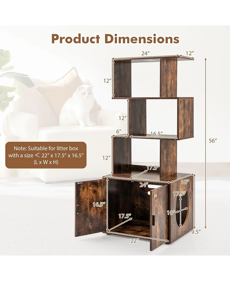 Cat Litter Box Enclosure with Storage Stylish & Functional Hidden Litter Cabinet