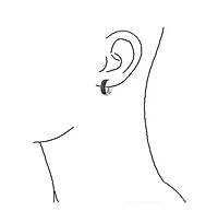 Bling Jewelry Black Pave Cz Hoop Earrings Small Wide Huggie Sterling Silver Kpop Style