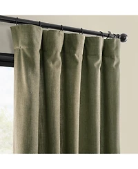 Half Price Drapes Khaki Green Simply Faux Linen Light Filtering Curtain Pair (2 Panels)