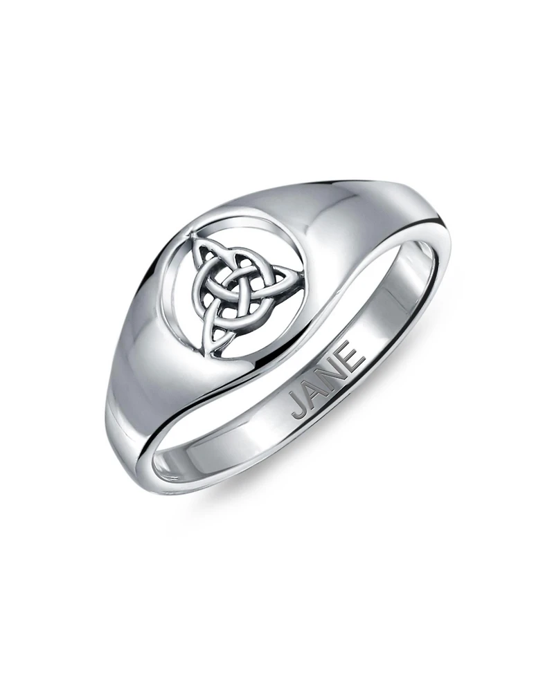 Bling Jewelry Silver Ring with Viking Celtic Infinity Knot Triquetra Signet Design