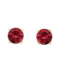 Bling Jewelry 1-2 Ct Round Cz Stud Earrings Pink, Red, Blue, Brown, Green, 14K Gold/Silver