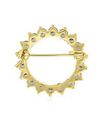Bling Jewelry Classic Eternity Baguette Cut Cubic Zirconia Cz Clear Purple Scarf Round Circle Brooch Pin Gold or Silver Plated Brass