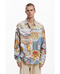 Desigual Men's Ethnic collage print shirt