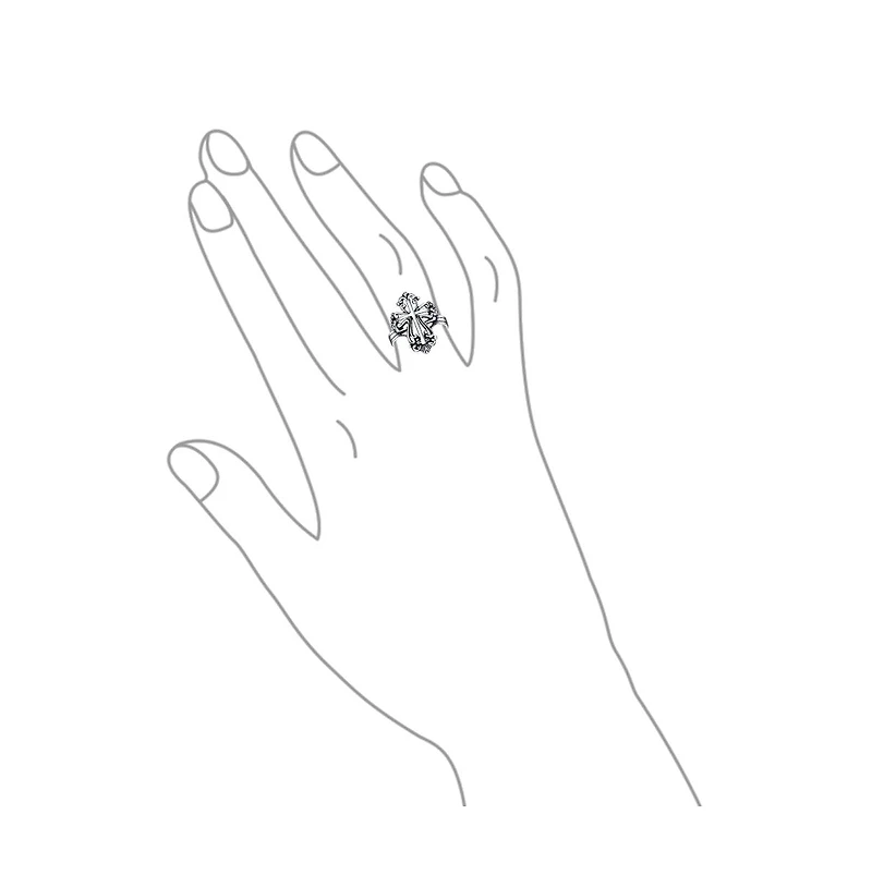 Bling Jewelry Fleur De Lis Cross Silver Ring for Men Oxidized Sterling