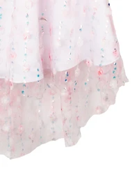 Rare Editions Toddler and Little Girls Floral Mesh with Embroidered Sequin Social Dress