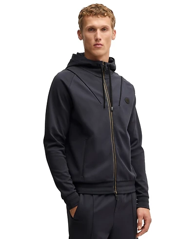 Boss by Hugo Men's Double B Monogram Zip-Up Hoodie
