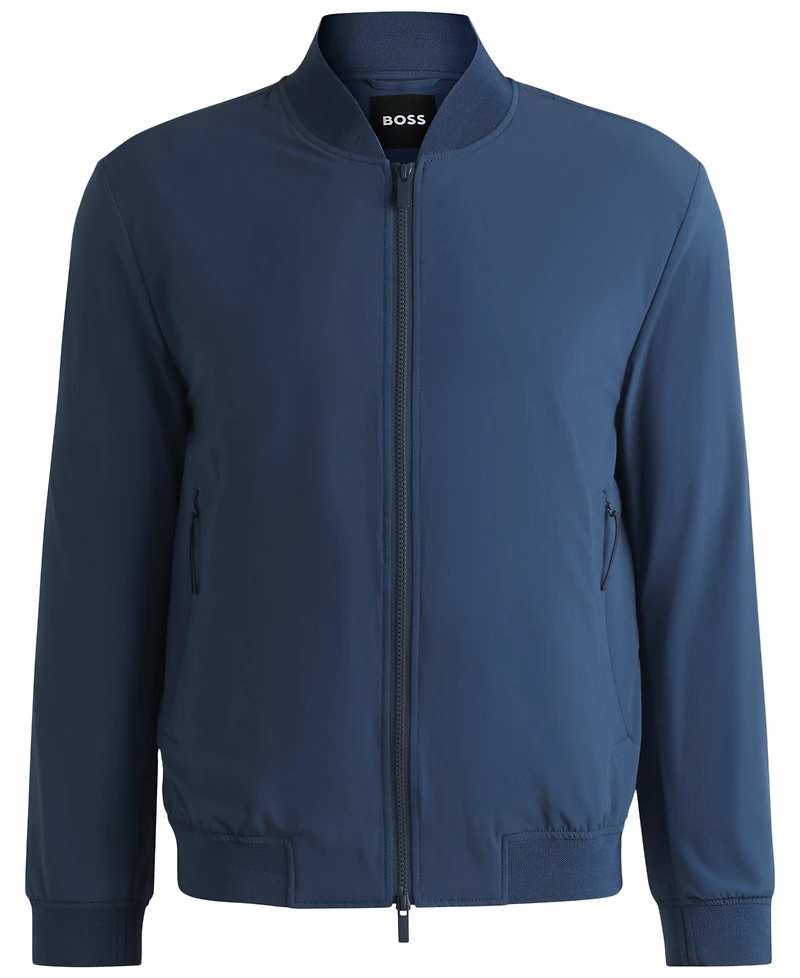 Boss by Hugo Men's Knitted Trim Slim-Fit Blouson Jacket
