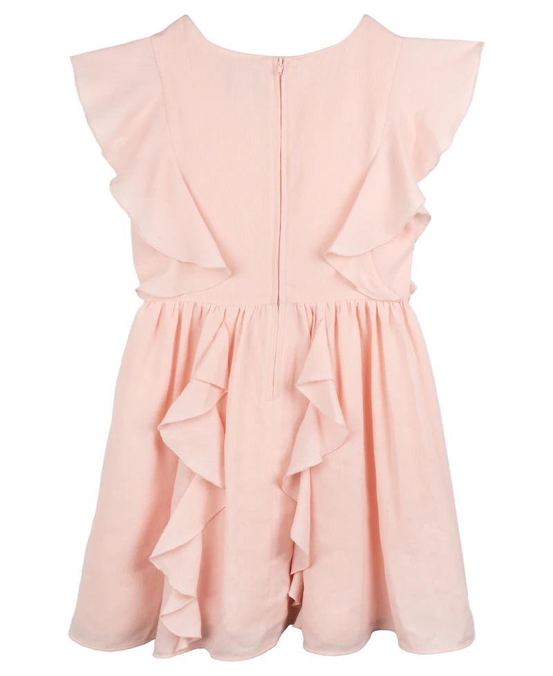 Rare Editions Big Girls Crinkle Gauze Dress