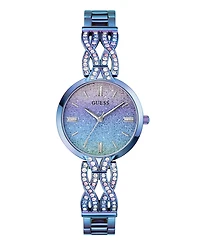 Guess Women's Analog Blue Iridescent Steel Watch, 32mm
