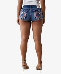 True Religion Women's Super T Spicy Flap Denim Shorts