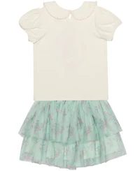 Disney Toddler and Little Girls 2-Piece Ariel Short Sleeve Top and Skirt Set