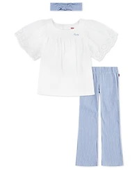 Levi's Toddler Girls 3-Piece Flatter Top Flared Leggings and Headband Set