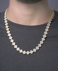 Men's Diamond Clover 22" Necklace (2 ct. t.w) in 14k Gold-Plated Sterling Silver & Sterling Silver