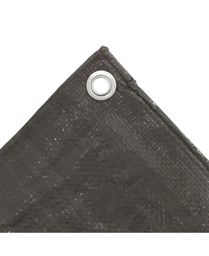 Outdoor Heavy-Duty Multi-Purpose Plastic Reversible Protective Tarp Cover - Dark Gray - 5pk