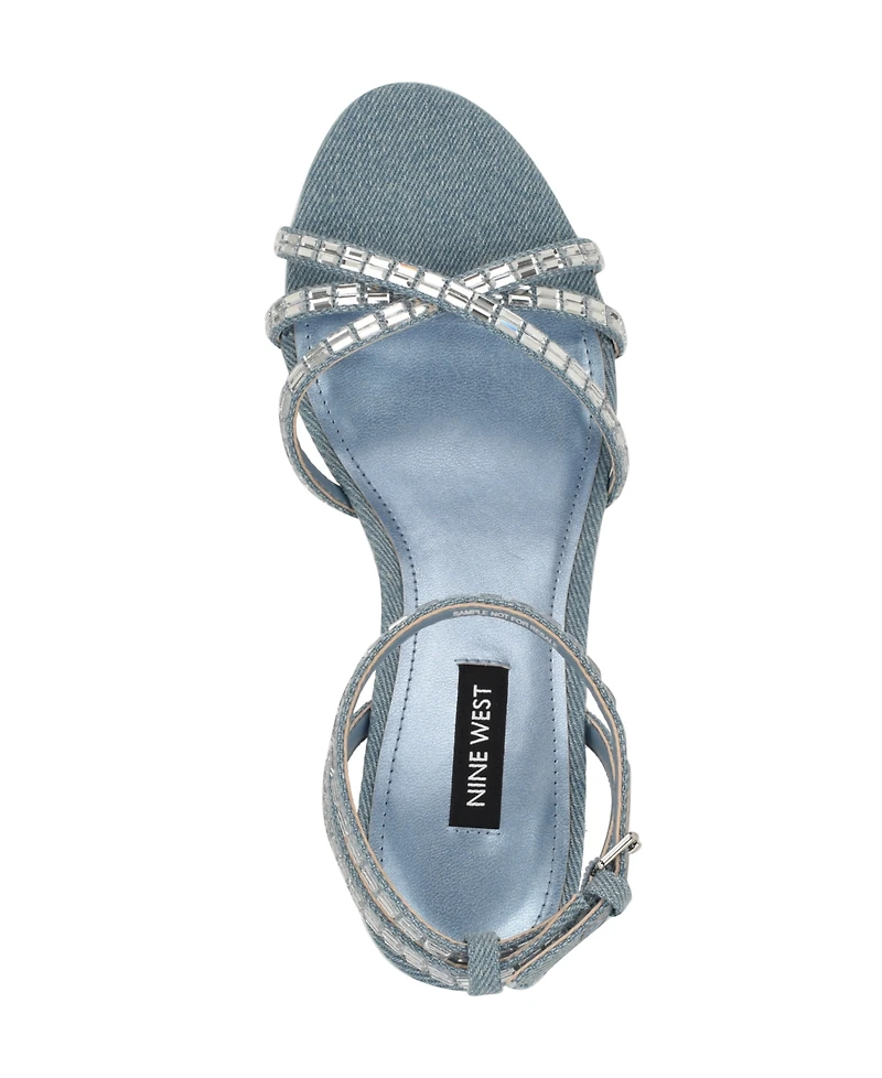 Nine West Women's Amseta Strappy Embellished Stiletto Sandals
