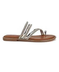Nine West Women's Dashin Embellished Strappy Flat Sandals