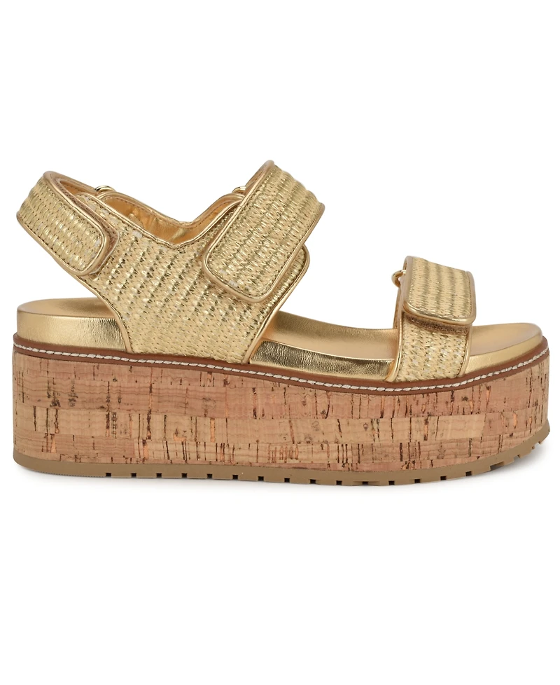 Nine West Women's Heavin Woven Platform Wedge Sandals