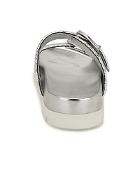 Nine West Women's Tindy Woven Buckle Straps Flat Sandals