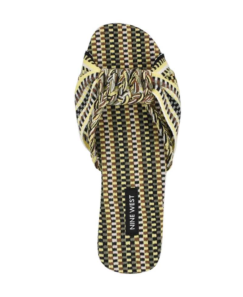Nine West Women's Lalta Knotted Flat Slide Sandals