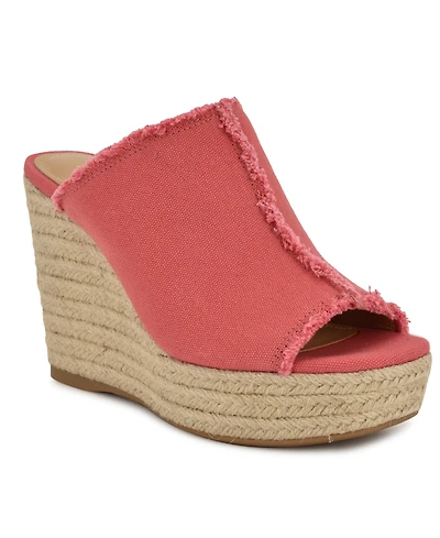 Nine West Women's Baja Slip-On Espadrille Wedge Sandals