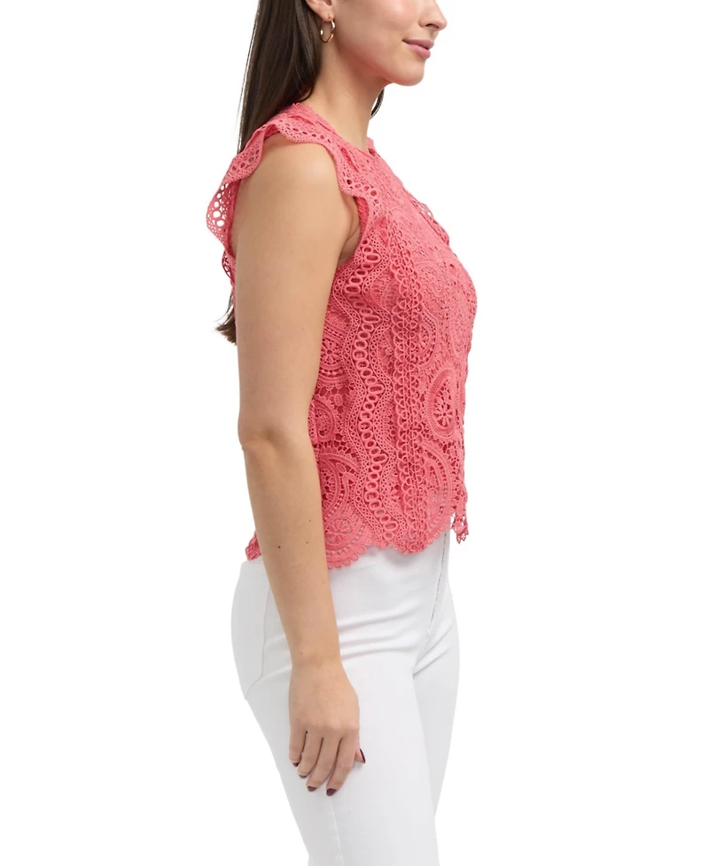 Ellen Tracy Women s Sleeveless Lace Top