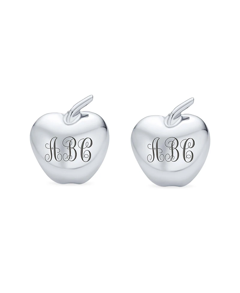 Bling Jewelry Apple Stud Earrings in Rose Gold Plated Sterling Silver