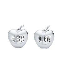 Bling Jewelry Apple Stud Earrings in Rose Gold Plated Sterling Silver