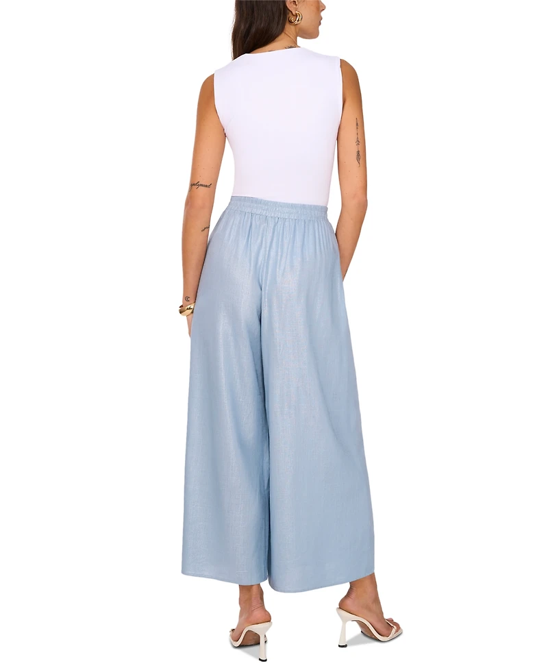 Vince Camuto Women's Shimmer Mid-Rise Wide-Leg Pants