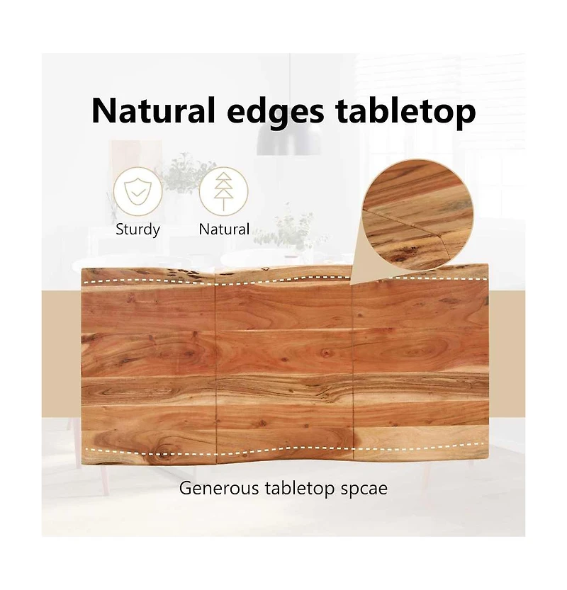 Dining Table 55.1"x27.6"x29.9" Solid Acacia Wood