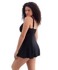 Longitude by Mimi Flamingo Women's Texture Luxe Plunge Swimdress