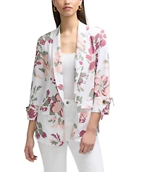 Ellen Tracy Women's Shawl Collar Blazer with Sleeve Grommet