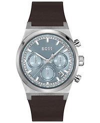 Hugo Boss Men's Candor Quartz Chronograph Brown Leather Watch, 41mm
