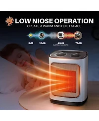Kismile Portable Electric Space Heater, Small Ceramic Heater Fan with Thermostat, Tip-Over and Overheat Protection,Fast Heating for Home/Office,1500W