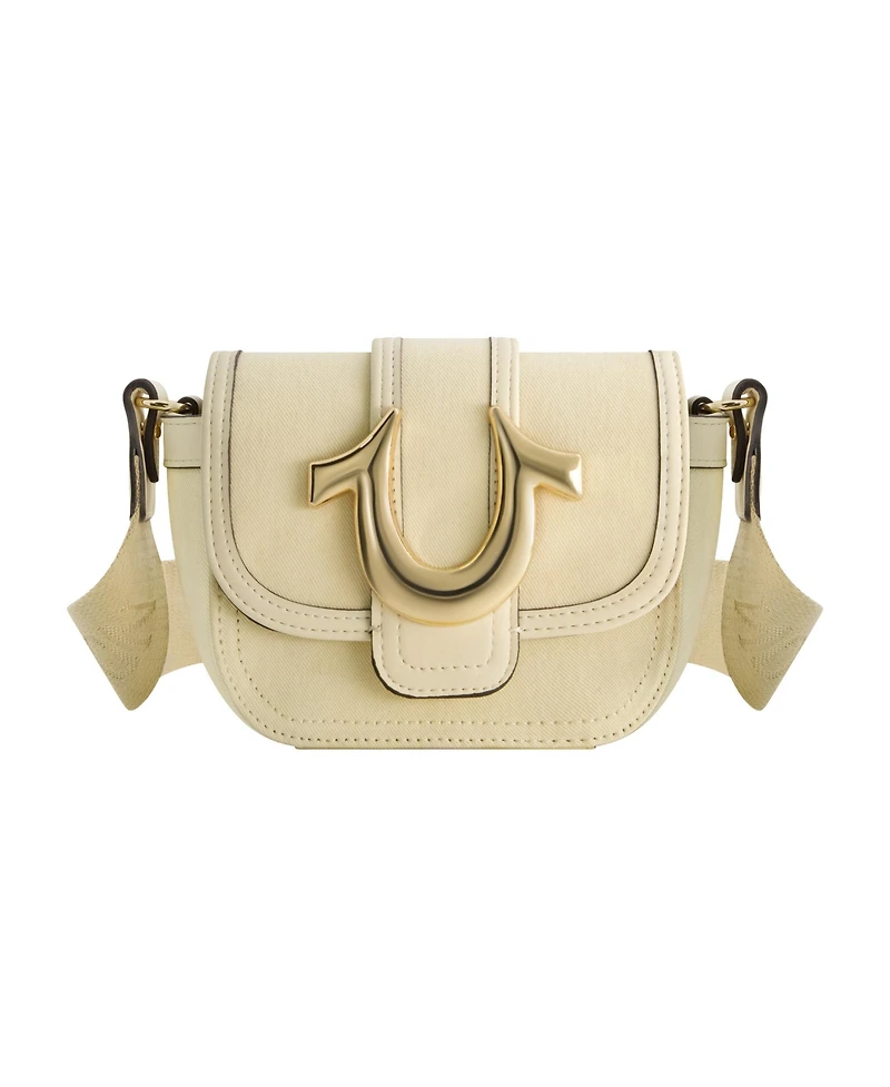 True Religion Colored Denim Mini Horseshoe Flap Bag