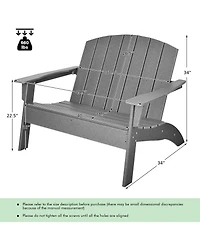 Hdpe Patio Adirondack Chair for Porch Garden Backyard